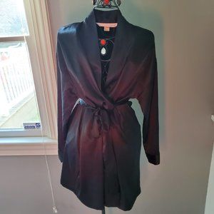 Victoria's Secret Satin Black Robe One Size
